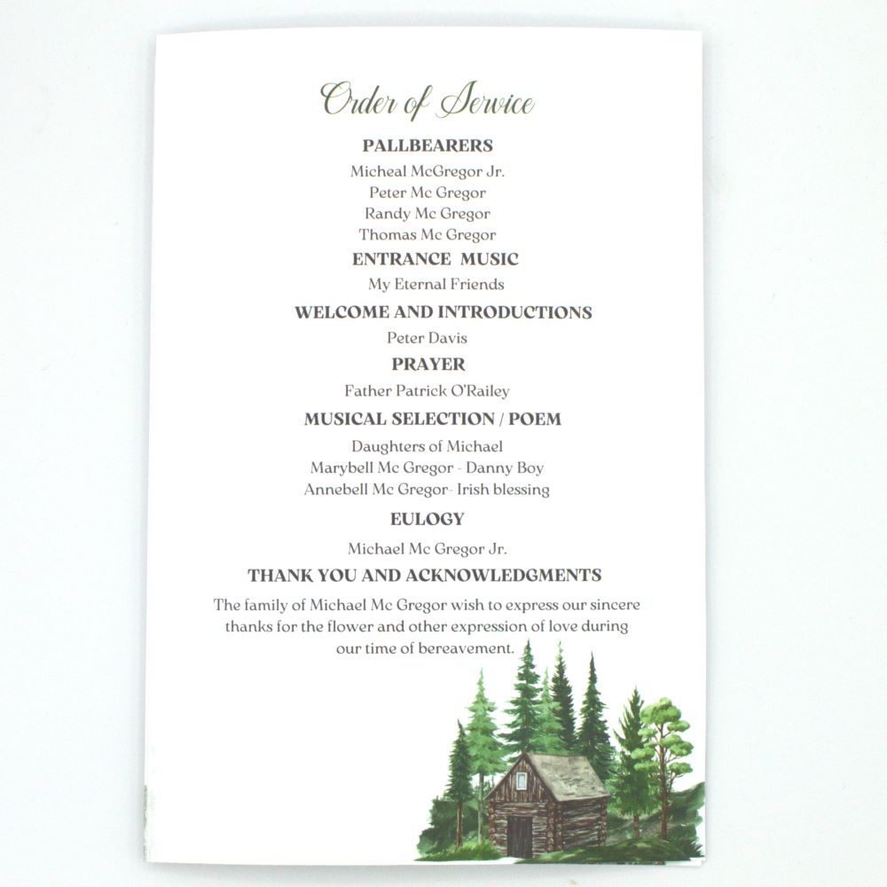 Forest Funeral Program