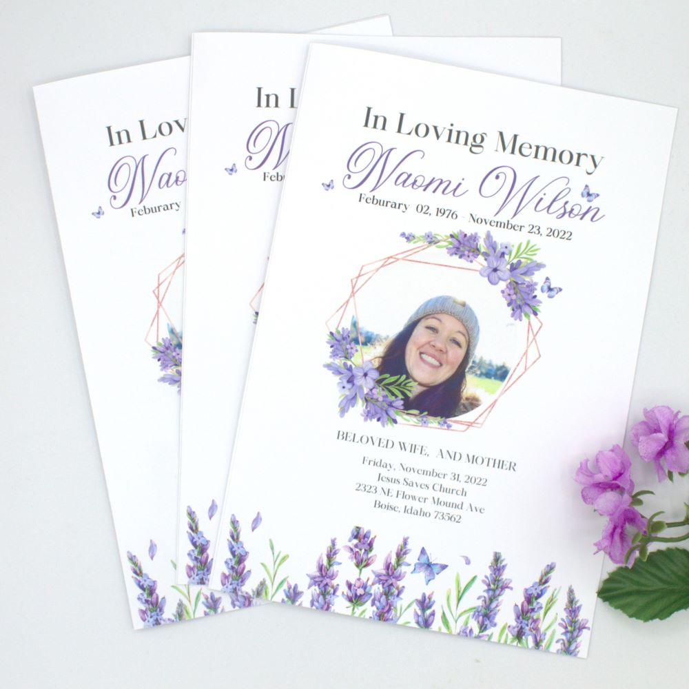 Lavender Floral Funeral Program