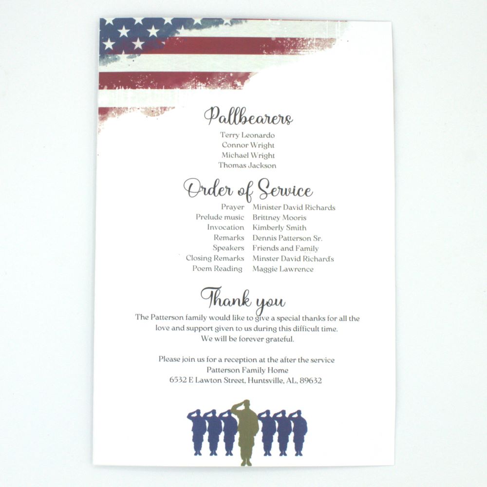 Military Funeral Program